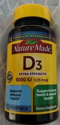 Nature Made Extra Strength D3 5,000 Iu (125 mcg) 90 Sgels - Image 1 of 2