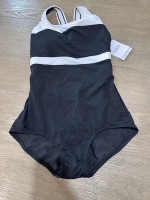 Traje de regazo moderado Dolfin TALLA 10 AQUASHAPE negro blanco nuevo con etiquetas Foto 1 de 3