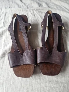 Jil Sander DAMEN PUMPS Gr. 38 Leder /Holz - Bild 1 von 5