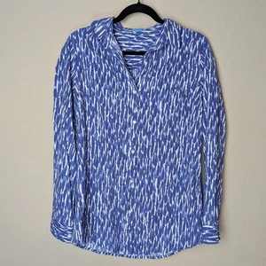 Camisa J. McLaughlin Costera Estampada Elegante Para Mujer Mediana Resort Wear Cápsula Preppy - Imagen 1 de 8