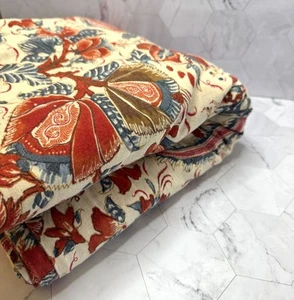 Pottery Barn Palampore King Duvet Cover Vintage Red Paisley Boho Chic Farmhouse - Picture 1 of 9