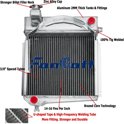 3 Row Aluminum Radiator For  Austin Healey Sprite-AH MG Midget MT 1960-1967. - Image 1 of 4