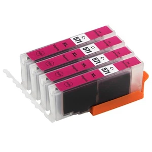 4 Cartucce d'inchiostro Magenta per Canon PIXMA MG6850, MG7753, TS6051, TS9055 - Photo 1/6