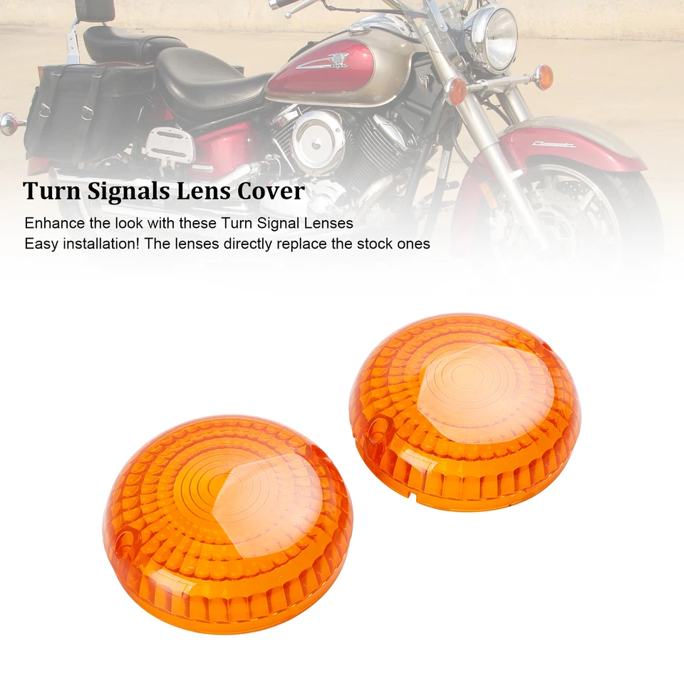 Front/Rear Turn Signals Lens Cover Fits Yamaha V-Star1100 XVS650 Road Star Amber - Изображение 1 из 4
