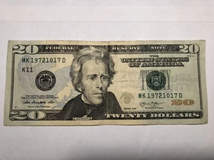 October 17, 1972 20 Dollar Bill Series 2013 MK19721017D Birthday Note 10-17-1972 - Picture 1 of 3
