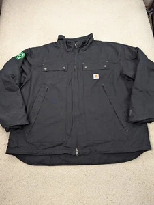 Carhartt Jacket Mens 3XL Black Quick Duck Canvas Workwear Chore Coat Thinsulate - Picture 1 of 20