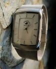 Mens Beverly Hills Polo Club Rectangle Silver Tone Mesh Band Analog Watch F1