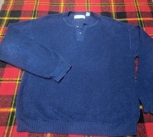 VTG American Eagle Outfitters Blue Cable Knit Heavyweight Sweater Adult Sz L  - Picture 1 of 5