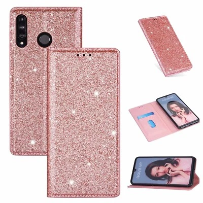Bling Leather Case Magnetic Cover For Huawei P20 P30 Pro Lite P Smart 2019 Y6 Y7 - Image 1 of 4