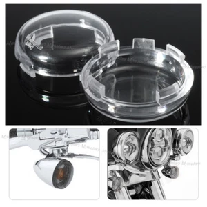 2 Pcs US 2 1/4" Clear Turn Signal Light Lens Cover Fit for Harley 1986-2014 New - Bild 1 von 4
