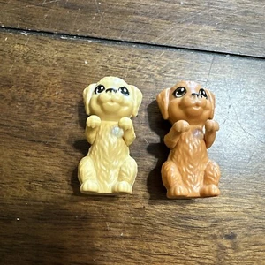 Barbie Doll Pet Dog Animals Lot 2 Dogs Puppy Toy Veterinarian Vet Tan Brown 2” - Picture 1 of 5