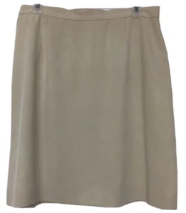 Banana Republic 100% Silk Tan Straight Skirt Neutral Basics Capsule Sz 12 - Picture 1 of 7