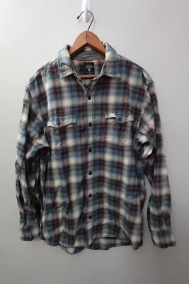 Camisa de franela a cuadros pelirroja talla M manga larga abotonada aire libre informal ropa de trabajo Foto 1 de 4