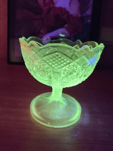 Vintage Glass Candy Dish on Pedestal - Picture 1 of 12