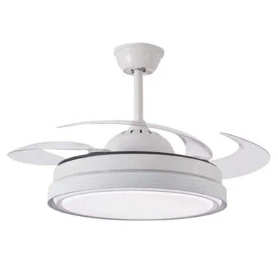 Ventilatore Da Soffitto E Plafoniera 40W Lampadario Led 3 Pale Wifi Telecomando - Immagine 1 di 4