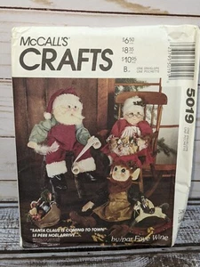 McCalls Crafts Santa & Mrs Claus & Elf Dolls 26" SEWING PATTERN # 5019 UC - Picture 1 of 3