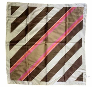 Vintage Totes Rain Scarf Retro 1975 Brown & Pink Striped 28”X28” - Picture 1 of 6