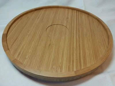 Bamboo Lazy Susan 14” Diameter Display Centerpiece Condiments Storage Turns  - Image 1 of 4
