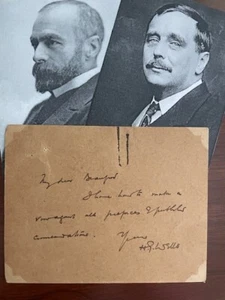 H. G WELLS HANDWRITTEN LETTER SIGNED, BRITISH AUTHOR, SCIENCE FICTION, SOCIOLOGY - Picture 1 of 2