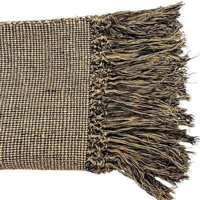 Коллекция John Richard шелковый плед бахрома черный бежевый 33 x 52 - Изображение 1 из 4