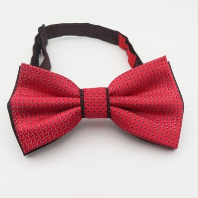 Pajarita Marca Q Rojo Negro Lunares 2.25" Ancho Preatado Poliéster Esmoquin Formal Foto 1 de 4