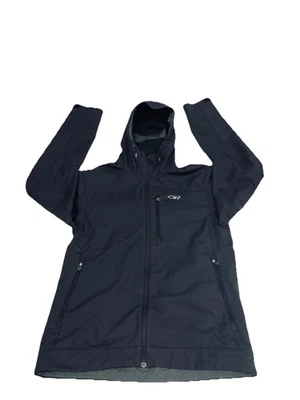 复古 Outdoor Research 男式或转移连帽衫软壳夹克 M 黑色 — 第 1/4 张图片