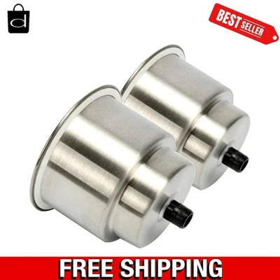 2 Stainless Steel Marine Cup Holders with Drain - Perfect for Drinks on the Go Foto 1 de 4