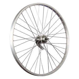 Laufrad 24 Zoll Fahrrad Hinterrad Aluminium Felge Rücktrittbremse 1 Gang silber - Bild 1 von 9