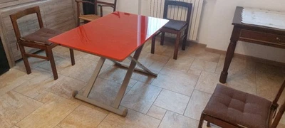 Tavolo Calligaris, a 2 Livelli, Allungabile, Vetro Rosso temperato - Immagine 1 di 2