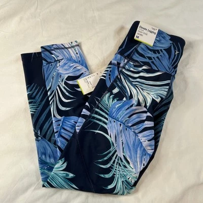 Leggings Elevate Old Navy tiro alto 7/8 tobillo Powersoft azul palma M Foto 1 de 4