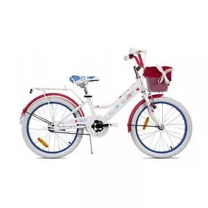 LILY 20" Kinderfahrrad Mädchenfahrrad Fahrrad für Mädchen Kinderrad WEISS-ROT - Bild 1 von 4
