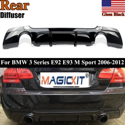 Kit de carrocería difusor trasero parachoques rendimiento negro para BMW Serie 3 335i E92 cupé E93 Foto 1 de 4
