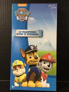 Nickelodeon Paw Patrol 32 Valentines with 32 Stickers New - Picture 1 of 2