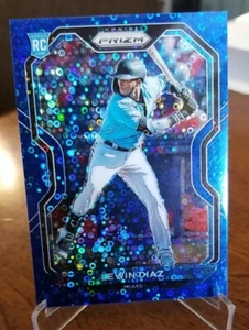 /199 2021 Prizm Baseball LEWIN DIAZ Blue quick pitch RC Miami Marlins #50 - Picture 1 of 2