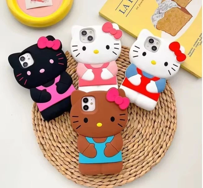 Hello Kitty 3D Cartoon Bow Case For All iPhone Anti Fall Silicone Cases Cover - Image 1 of 4