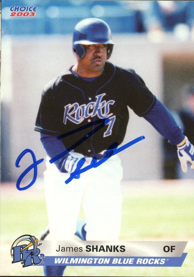 2003 Wilmington Blue Rocks JAMES SHANKS Signed Card autograph AUTO ROYALS - Image 1 of 1