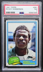 1981 Topps #261 RICKEY HENDERSON Sophomore Baseball card PSA 7
