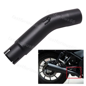 Black Mid Exhaust Pipe Slip On For Honda CM300 Rebel 500 17-2025 Stainless Steel - Picture 1 of 6
