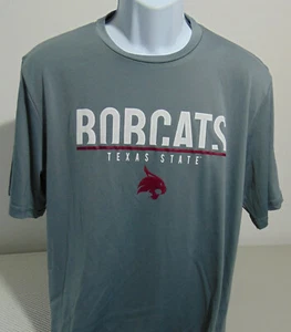 Texas State Bobcats Gray Short Sleeve Performance T-Shirt Mens L - NWT NEW - Picture 1 of 3