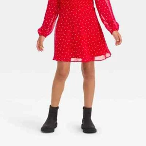 Art Class Girl's Red & White Polka Dot Chiffon lined Skirt size M 8 NEW - Picture 1 of 4