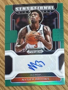 Selecciones del draft Panini Prizm 2022-23 Sensational Signatures verde NYSIER BROOKS automático - Imagen 1 de 2