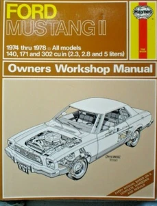 MOTOR CAR MANUEL FORD MUSTANG 11 WORKSHOP 1974-1978 ALL MODELS  - Picture 1 of 3