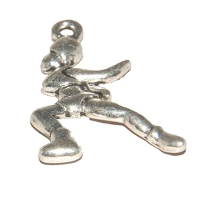 Ice Skater Skating Charm Tibetan Silver J1244 - Picture 1 of 5