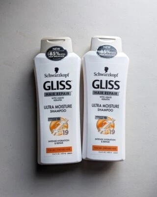 (2) Schwartkopf GLISS Champú Reparador de Cabello Ultra Hidratante Queratina Líquida 13oz NUEVO Foto 1 de 2