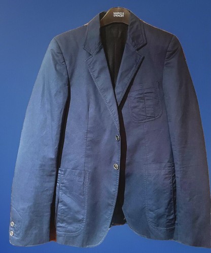 GIACCA SPORTIVA BURBERRY SMART SLIM FIT BLU COTONE UK 36 EU 46