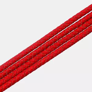 6mm Round Genuine Leather Bolo Braided Cord DIY Jewelry Necklace Bracelet Making - Picture 1 of 11