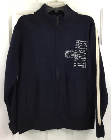 Kent State University Track Jacket Mens Small Navy Full Zip Sweatshirt MV Sport Cover