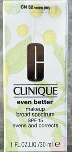 Clinique Even Better Makeup SPF 15 Evens & Corrects Foundation CN52 Neutral 1 oz - Picture 1 of 5