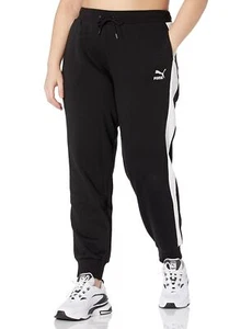 PUMA ESF-12594 Women's Plus Size Iconic T7 Track Pants, Black, 1X - Picture 1 of 2