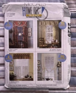 Window Treatment Pattern McCall's 2229 Home Dec In A Sec Valence Cornice Uncut - Picture 1 of 2